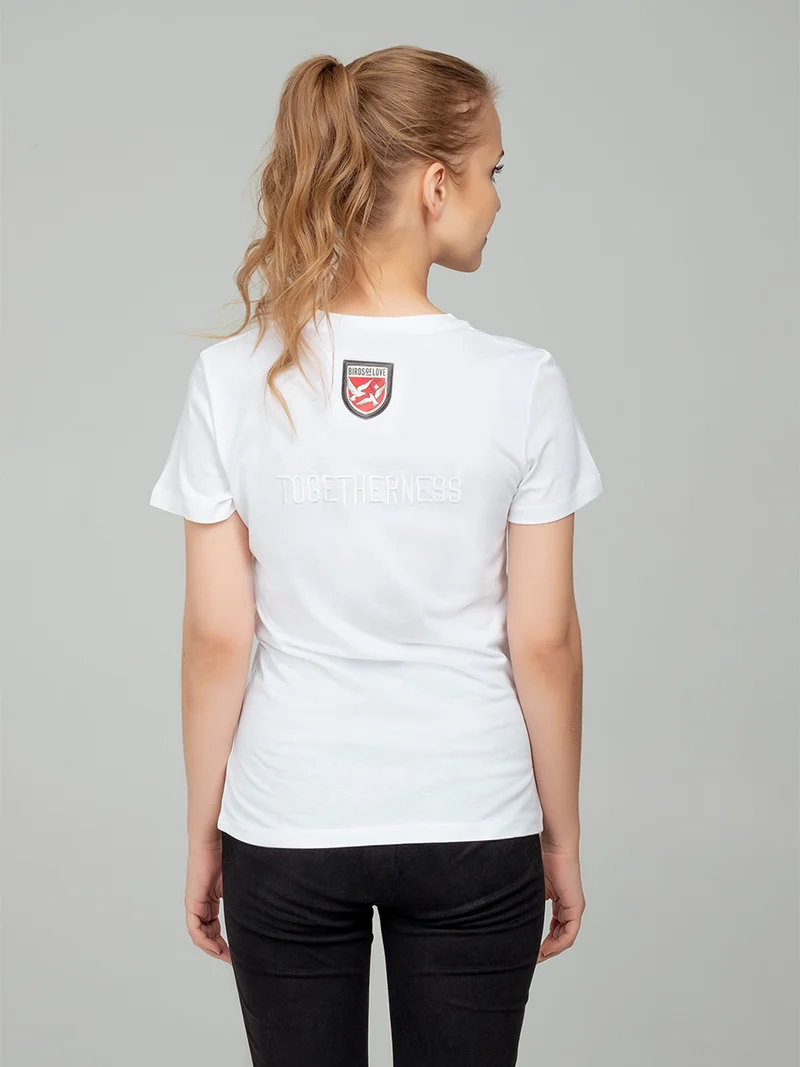 Weißes T-Shirt 'WHITE BIRD' | Bequemes Basic-Shirt für Damen