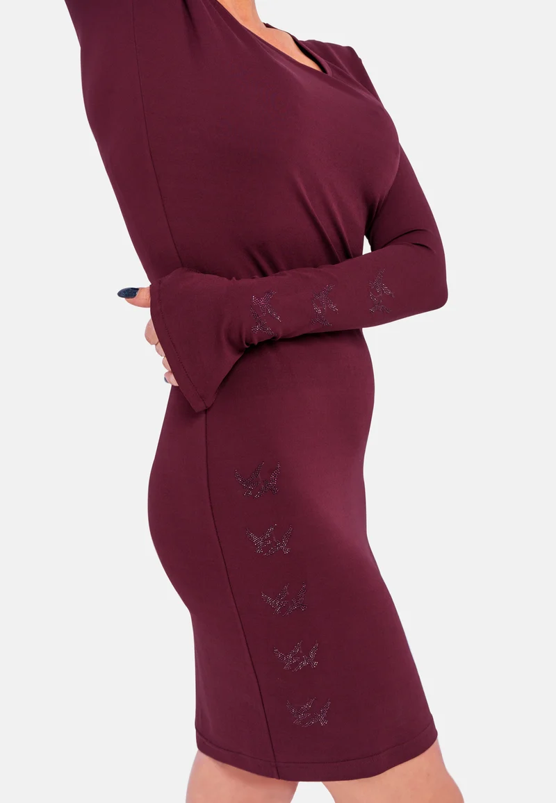 Midi Etukleid - burgundy