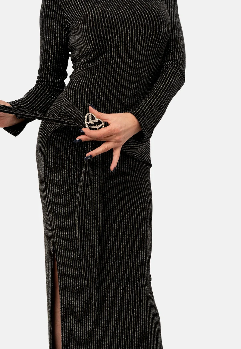 Rollkragen-Strickkleid für Damen - Elegantes Maxikleid