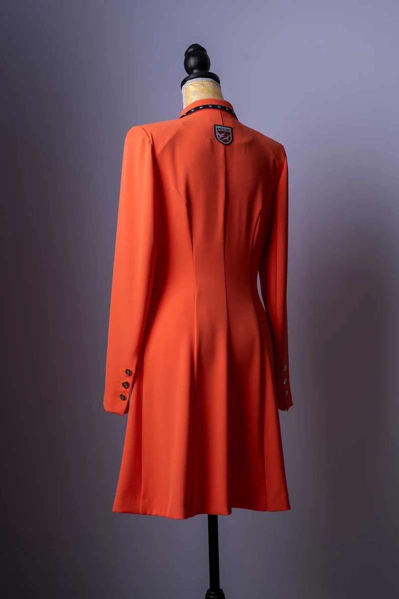 Oranges Blazerkleid | Doppelreiher-Kleid | A-Linie | Business & Cocktail