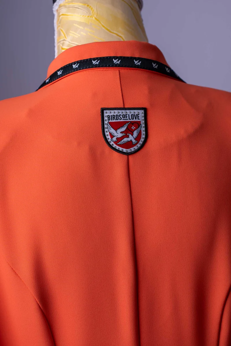 Oranges Blazerkleid | Doppelreiher-Kleid | A-Linie | Business & Cocktail
