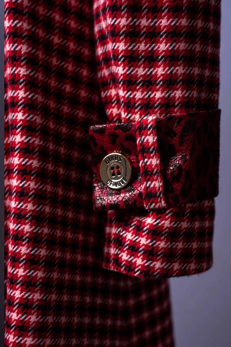 Elegantes Mantel | Hahnentritt Muster | A-Linie | Business & Cocktail