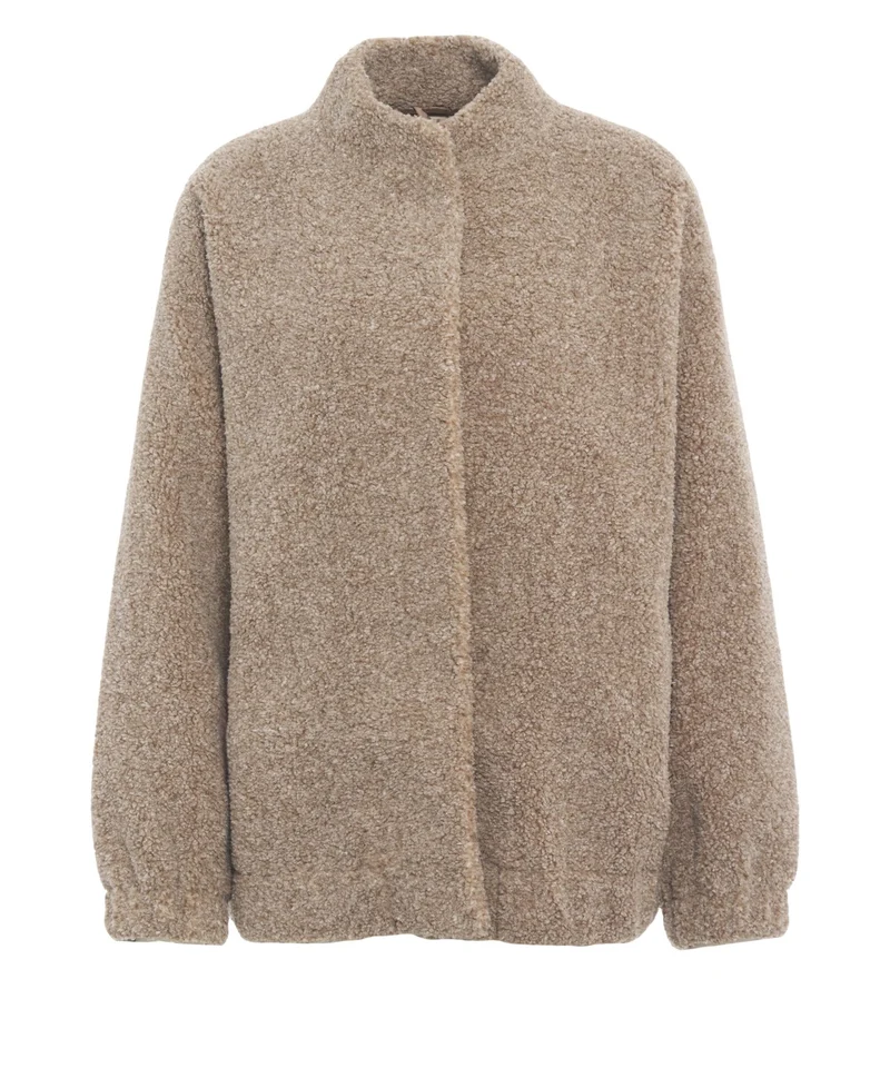 Giacca teddy con collo alto