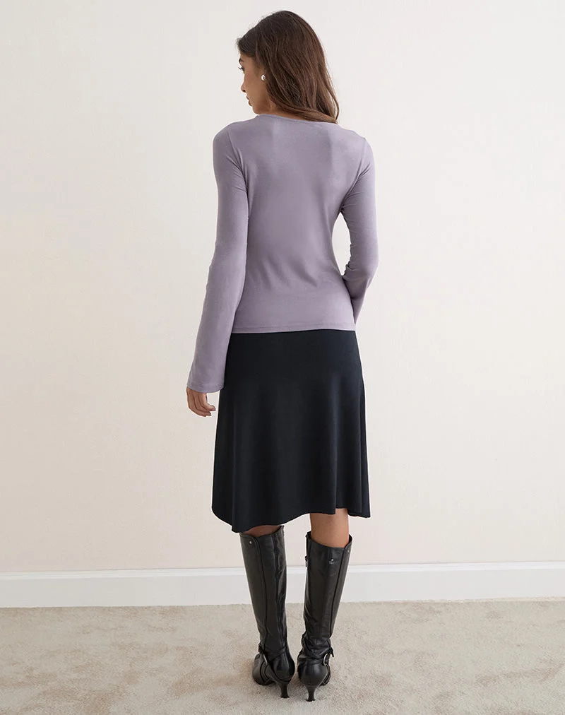 Carina Langarm-Oberteil aus Jersey in Grau-Lavendel