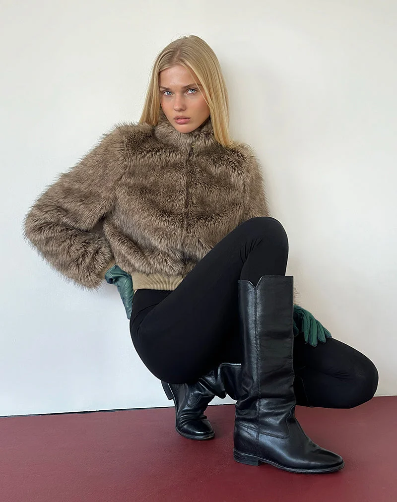 Lovaro-Jacke aus Kunstfell, braun