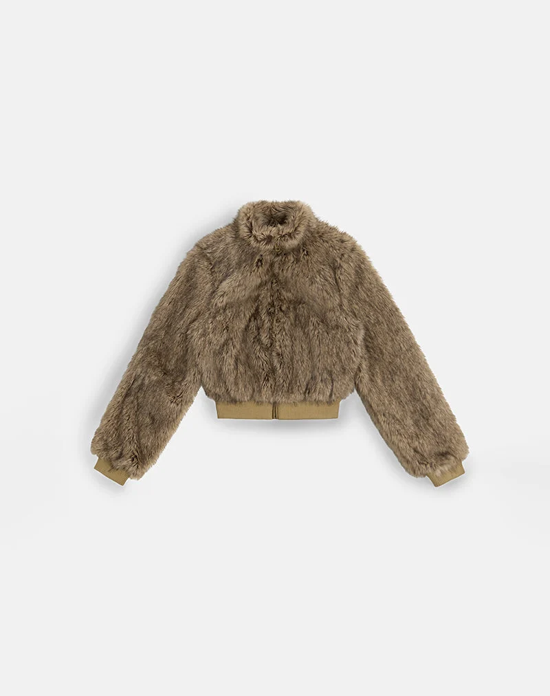 Lovaro-Jacke aus Kunstfell, braun