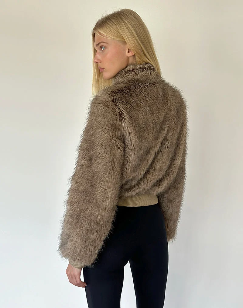 Lovaro-Jacke aus Kunstfell, braun