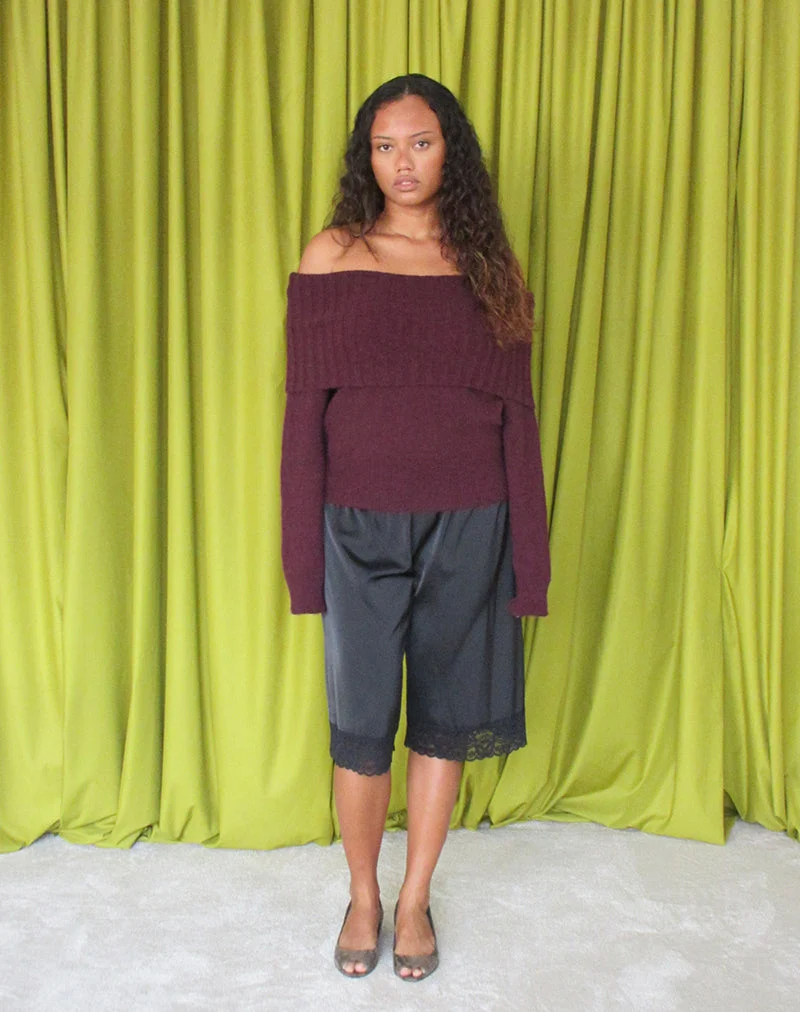 Filahia Bardot Pullover in Burgunderrot
