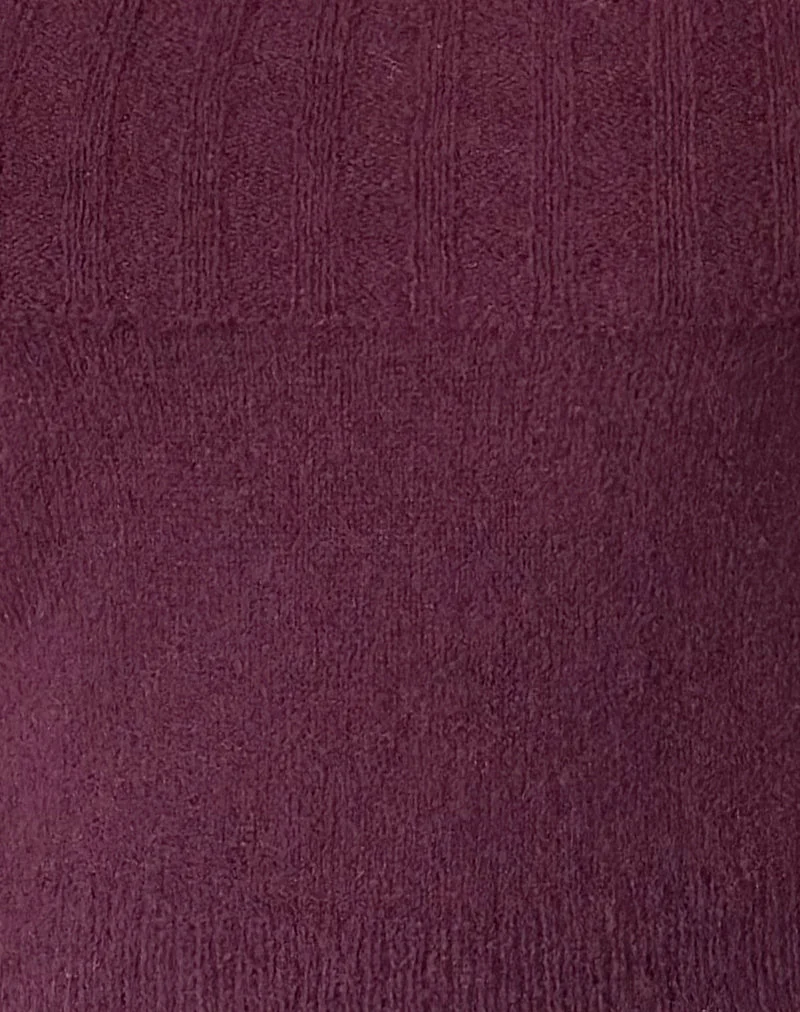 Filahia Bardot Pullover in Burgunderrot