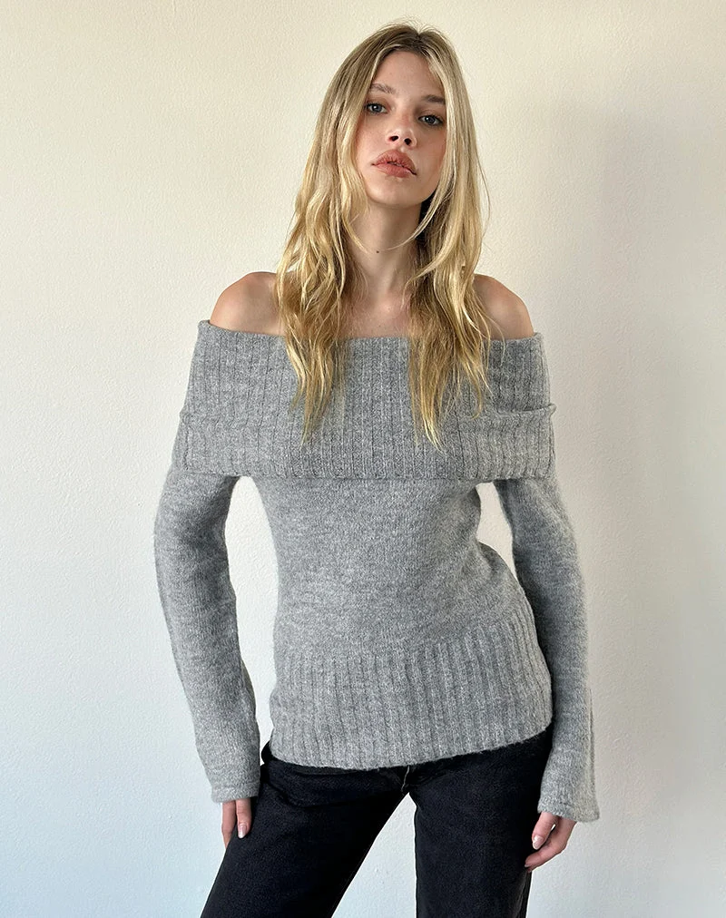 Azrina-Pullover aus Strick, grau