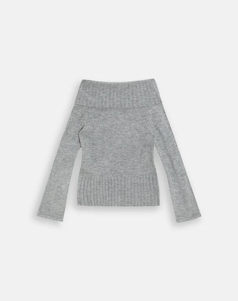 Azrina-Pullover aus Strick, grau
