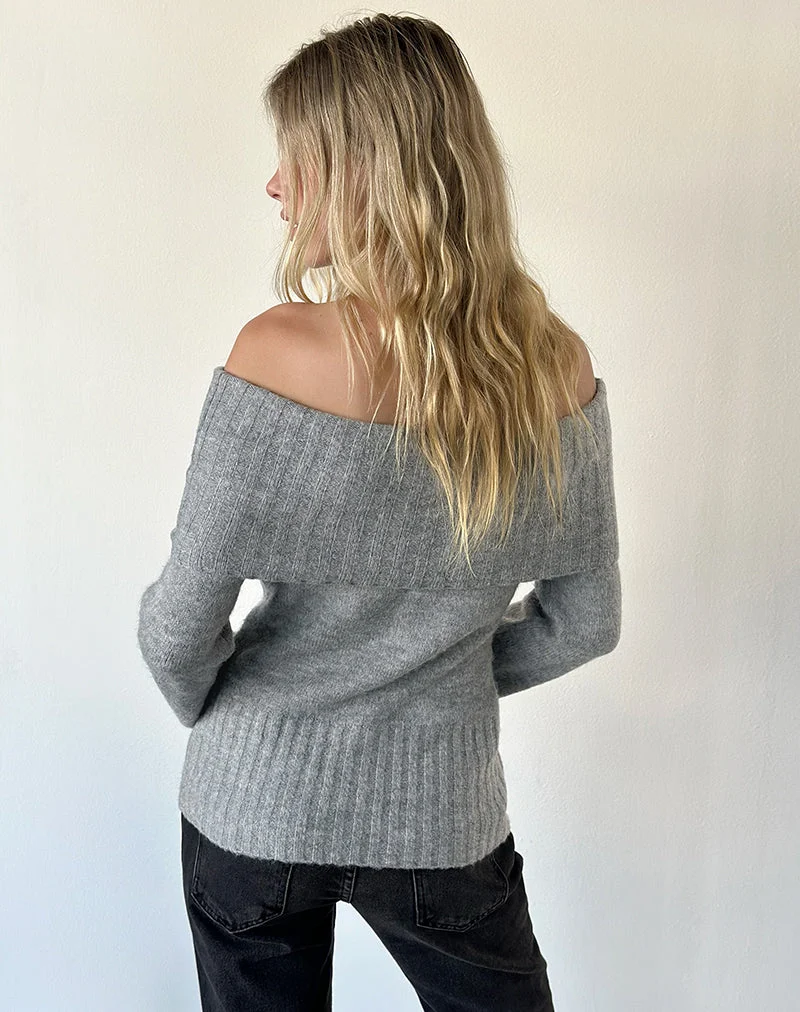 Azrina-Pullover aus Strick, grau