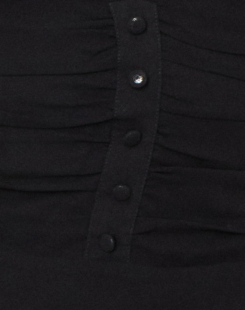Ridisha Minikleid aus schwarzem Chiffon