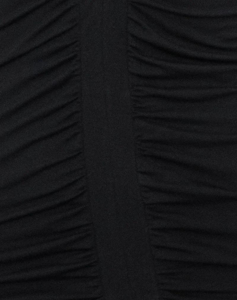 Rothea Minikleid mit Rüschen aus Jersey, schwarz