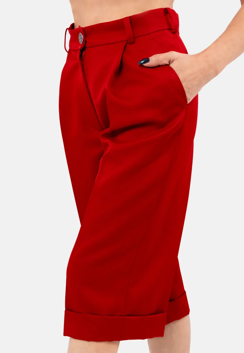 Elegante High-Waist Long Shorts | Stilvolle Shorts in Burgund