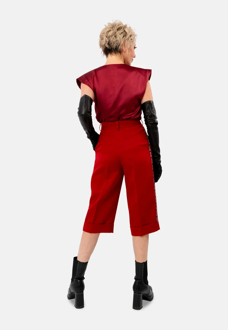 Elegante High-Waist Long Shorts | Stilvolle Shorts in Burgund