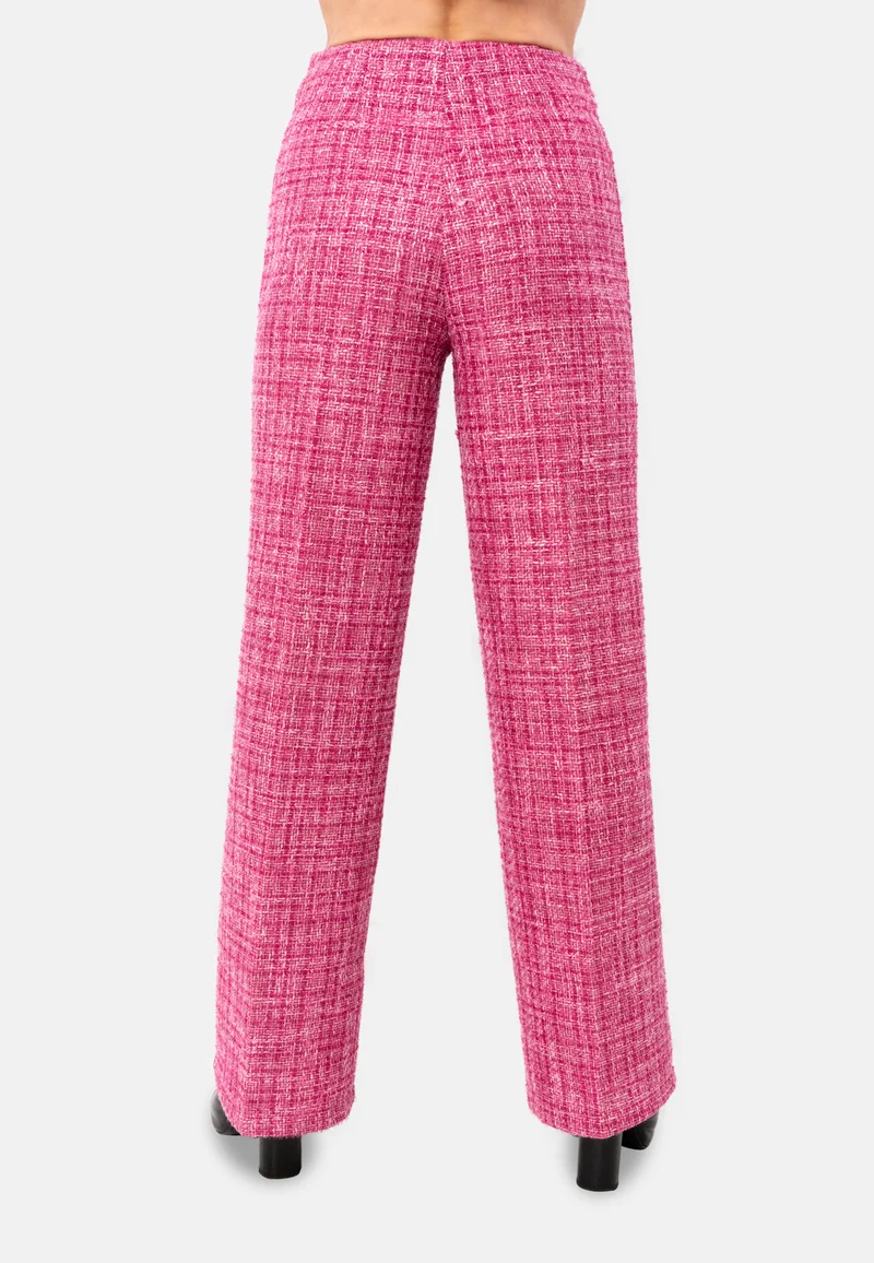 Elegante Tweed-Hose für Damen - Fuchsia
