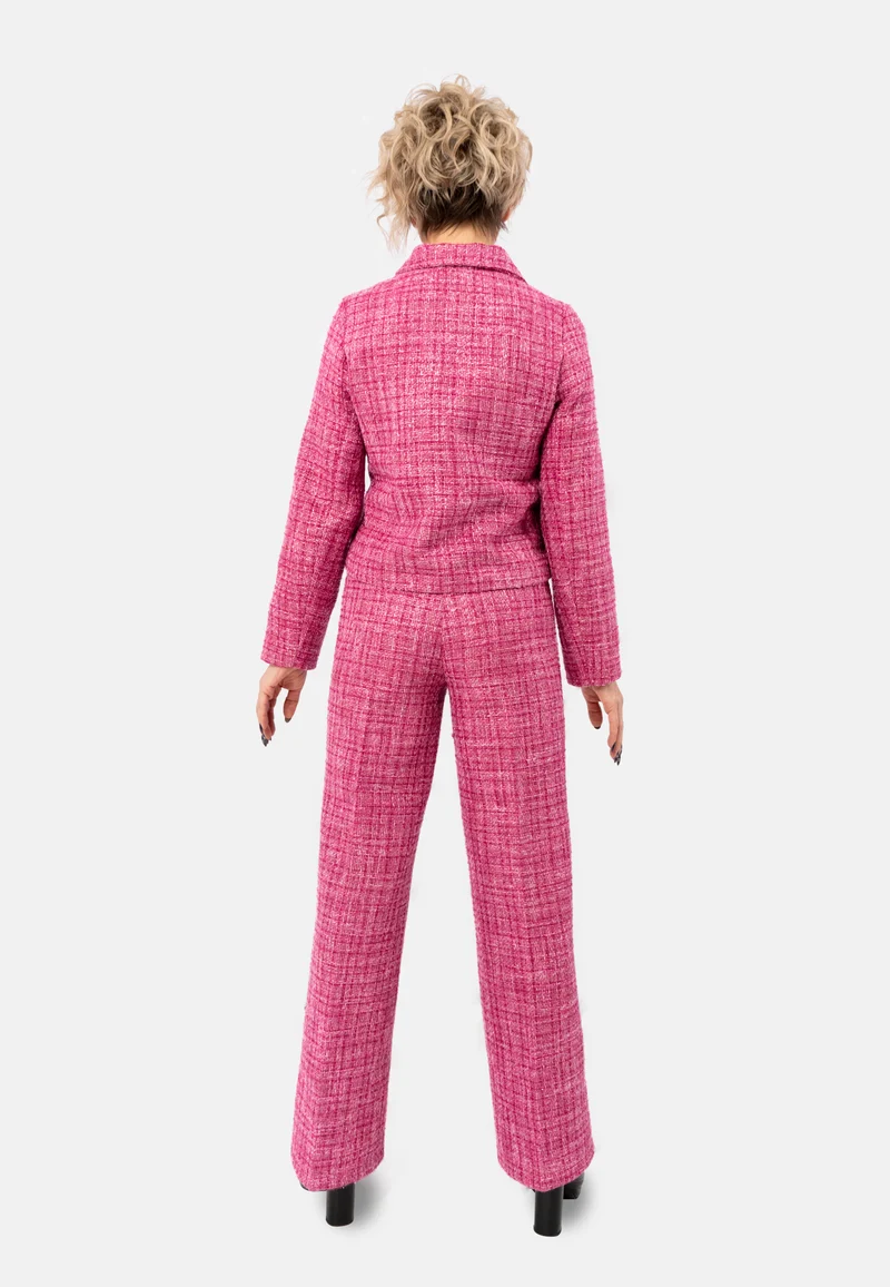 Eleganter Damen-Blazer aus Tweed - Jacke in Fuchsia