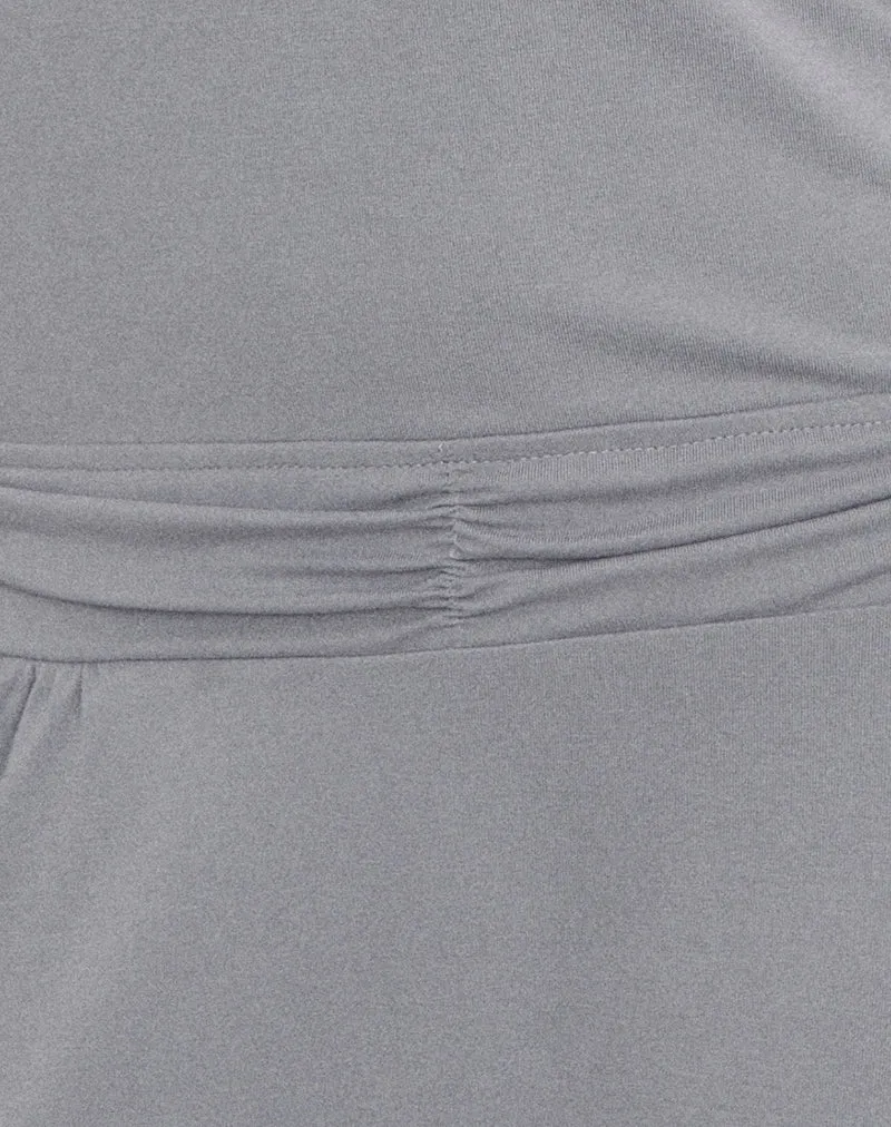 Roku Drape Minikleid in Cupro, lila-grau