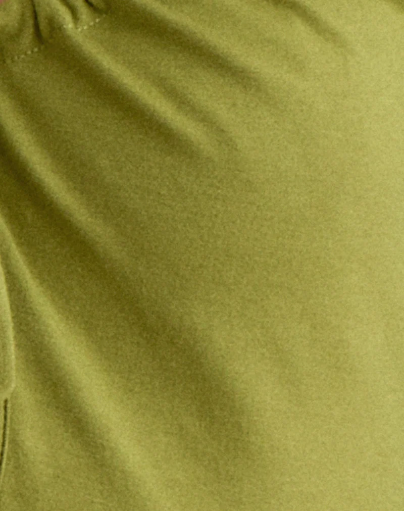 Pelagia Langarm-Minikleid in Moosgrün