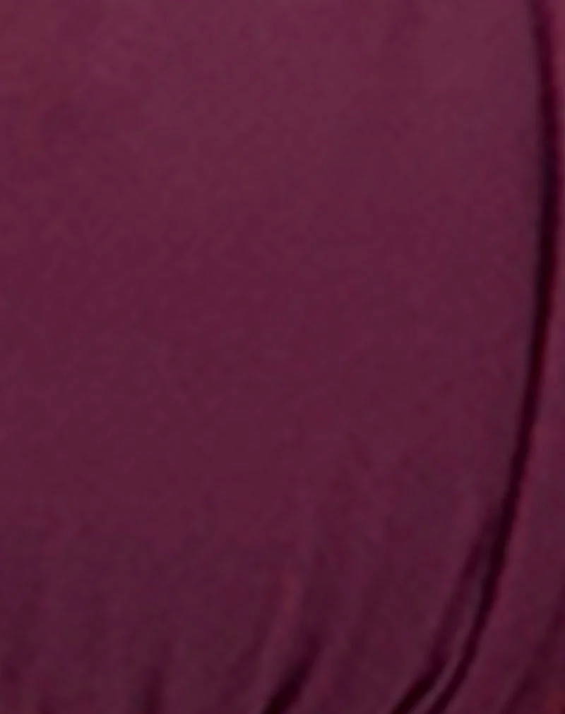 Pami Bikini-Oberteil in Wine Shimmer mit Sakura-Träger und Schleife