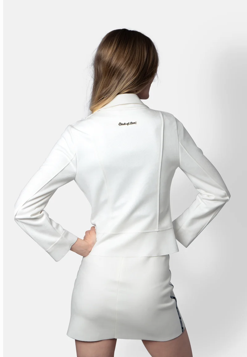 Romy – Kurzjacke aus veganem Wildleder in Weiß