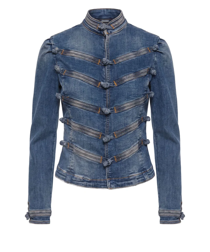 Giacca di jeans con dettagli cucitura