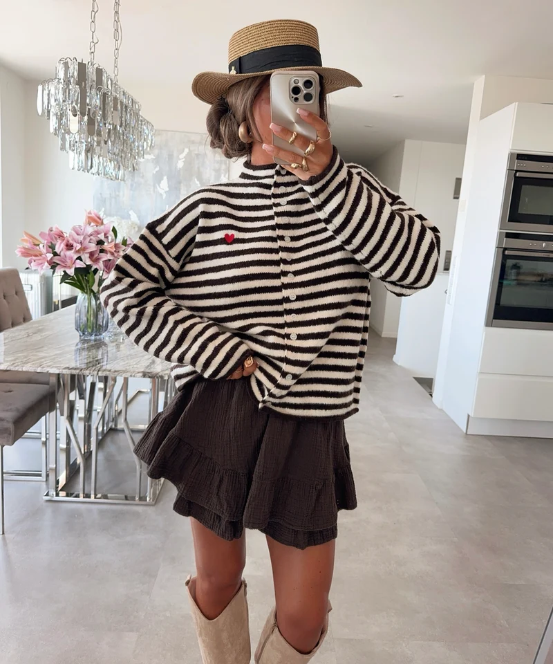 Pullover Kiva Braun Gestreift
