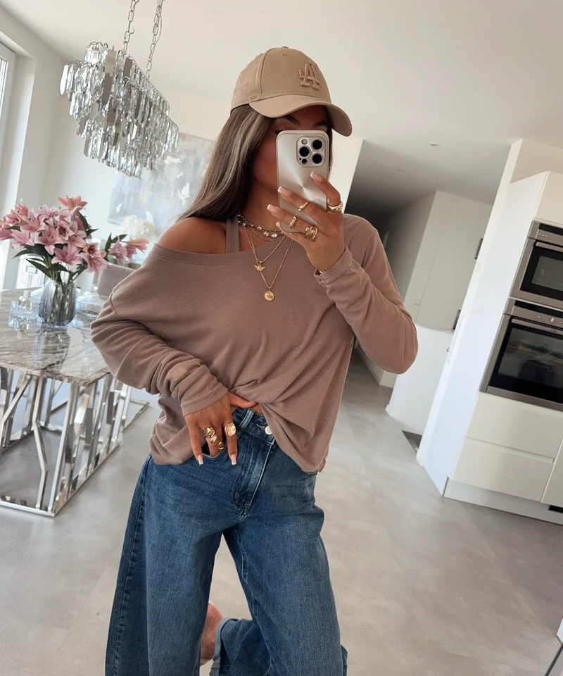 Oversize Longsleeve Eudora Taupe