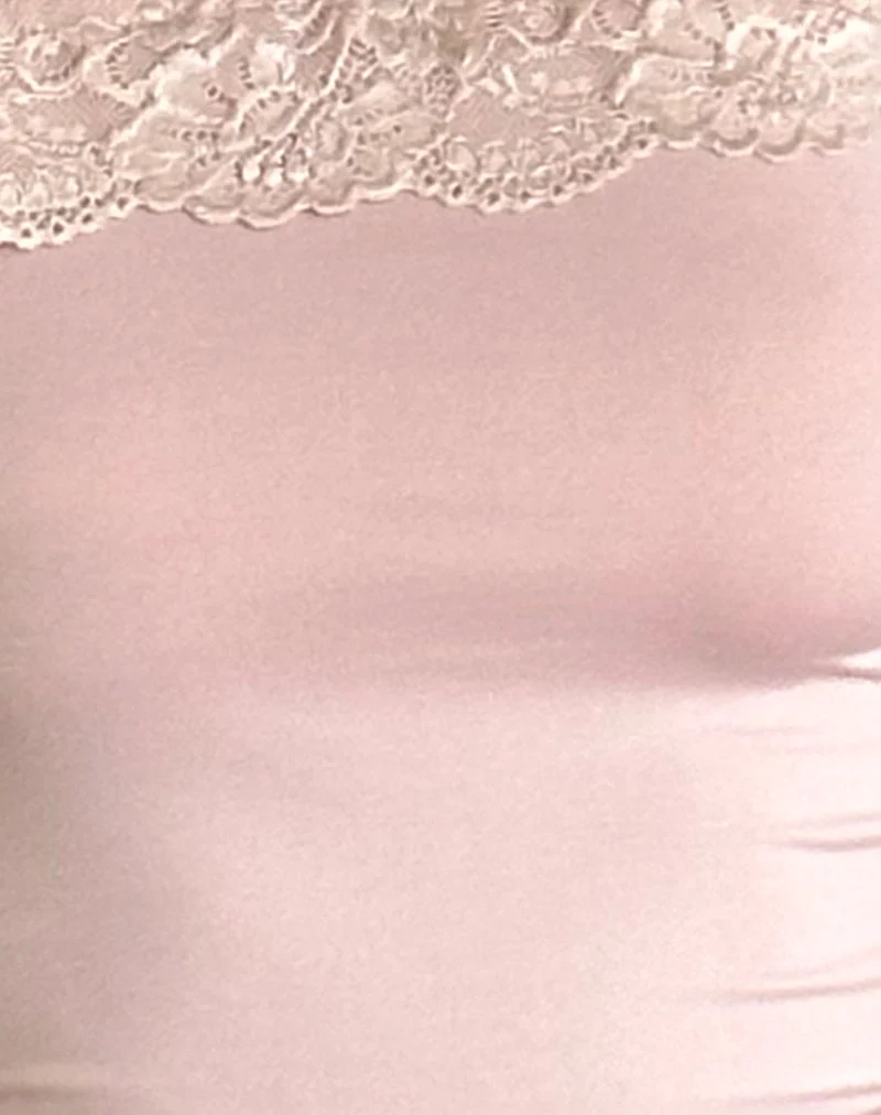 Nesel Bardot-Top in Babyrosa mit Glitzereffekt