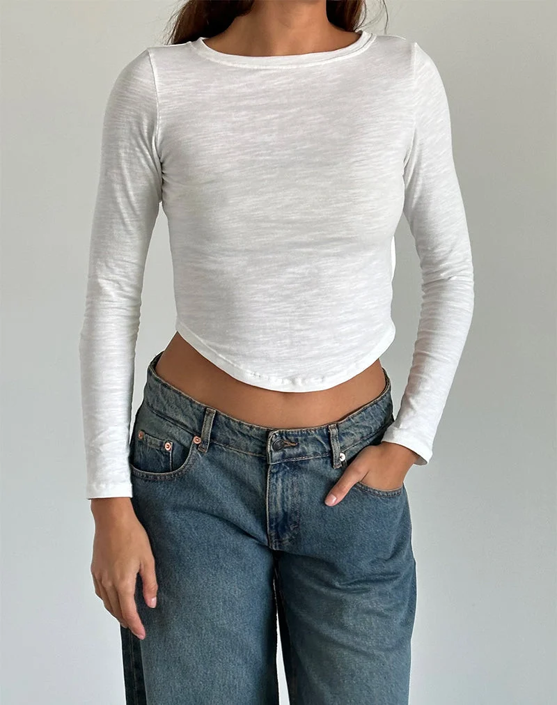 Jojisa Top aus Jersey Off White