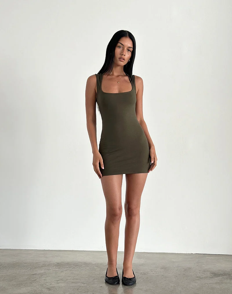 Jinsuen Minikleid aus Lycra, oliv