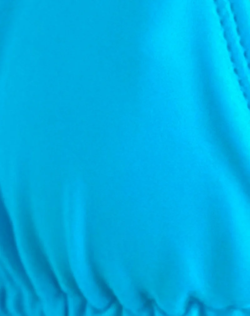 Pami Bikini-Oberteil in Azura Blau mit Perlen