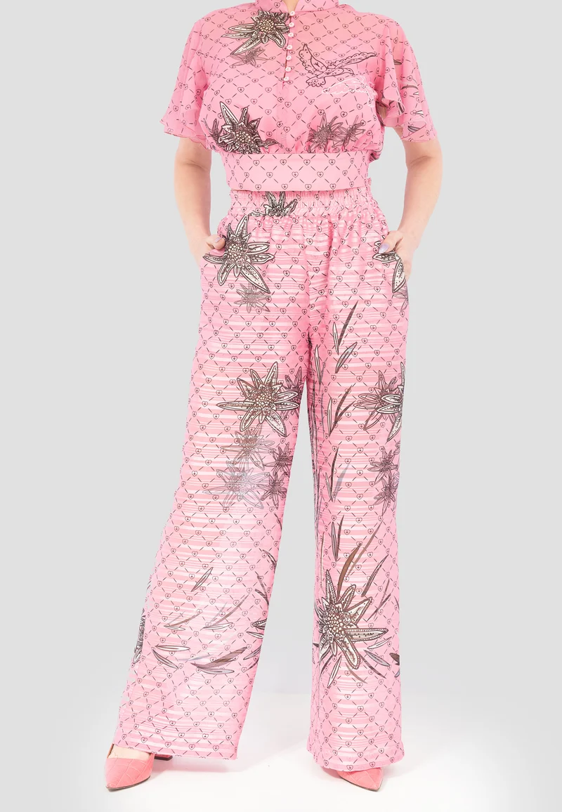 Design Stoffhose Edelweiss Rosa