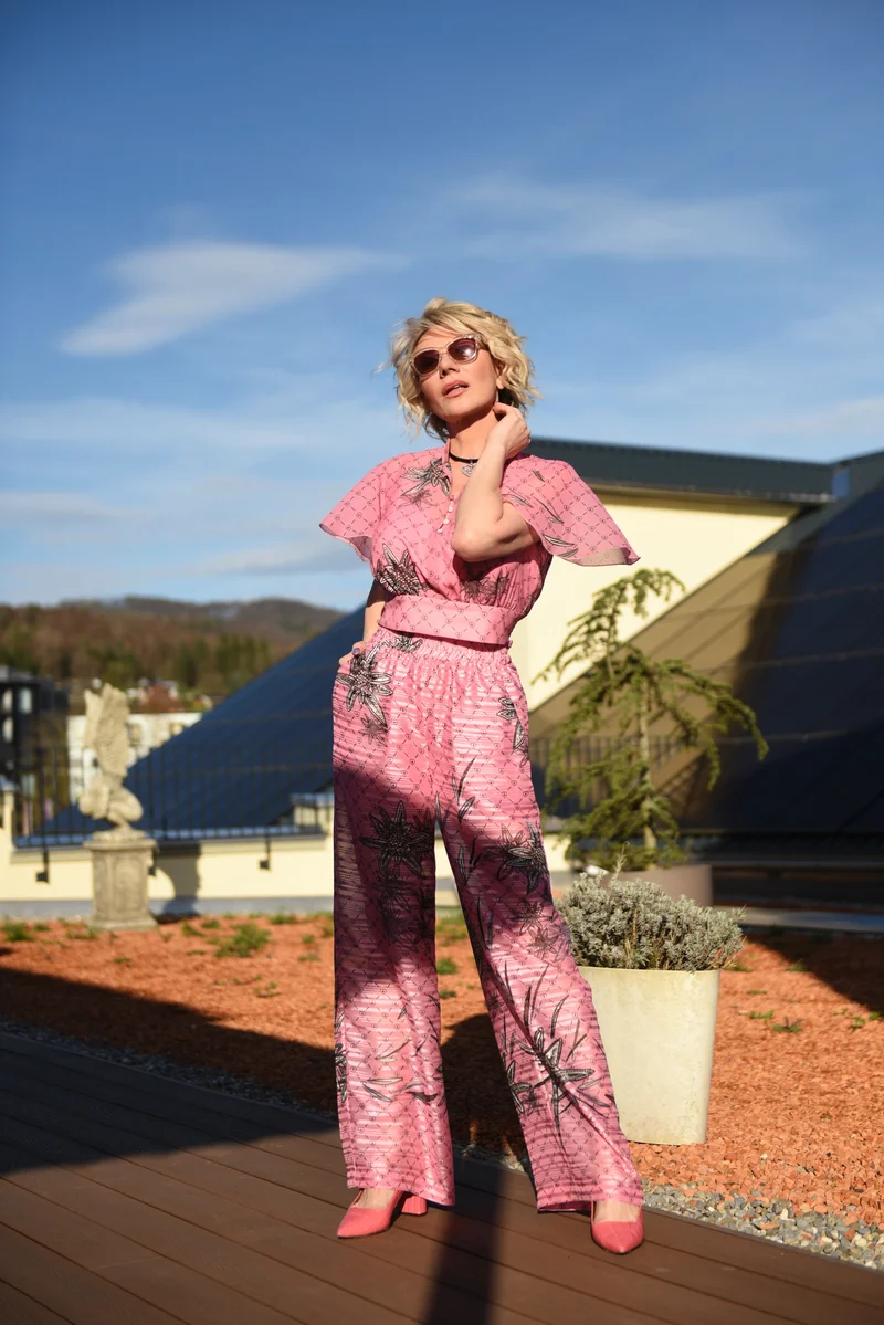 Design Stoffhose Edelweiss Rosa