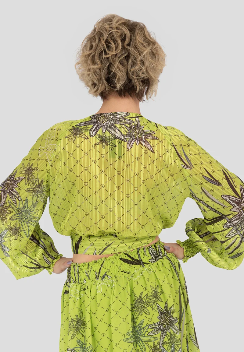 Design Edelweiss Wickelbluse Lime