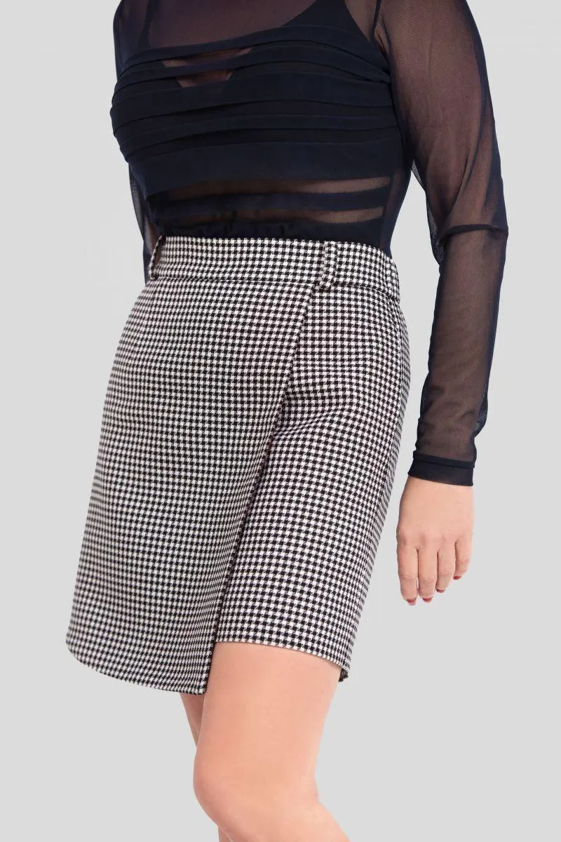 Hahnentritt Shorts für Damen