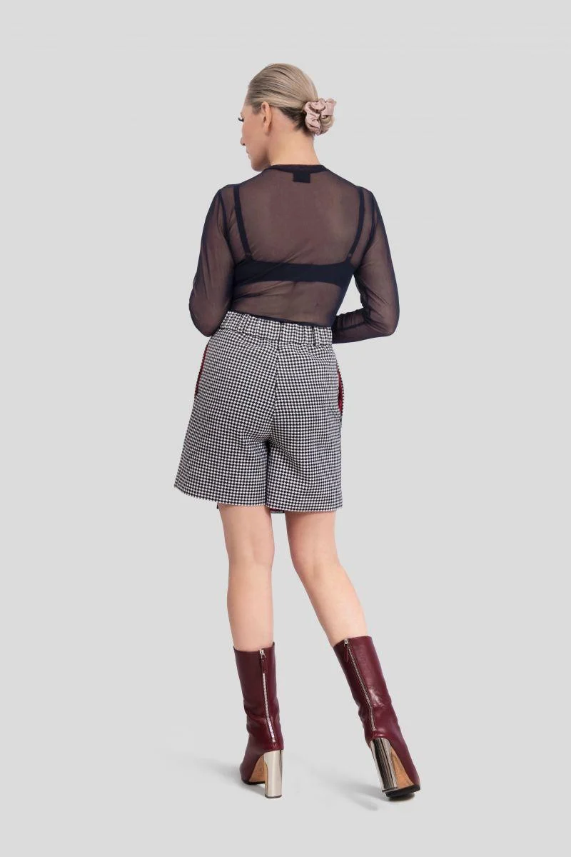 Hahnentritt Shorts für Damen