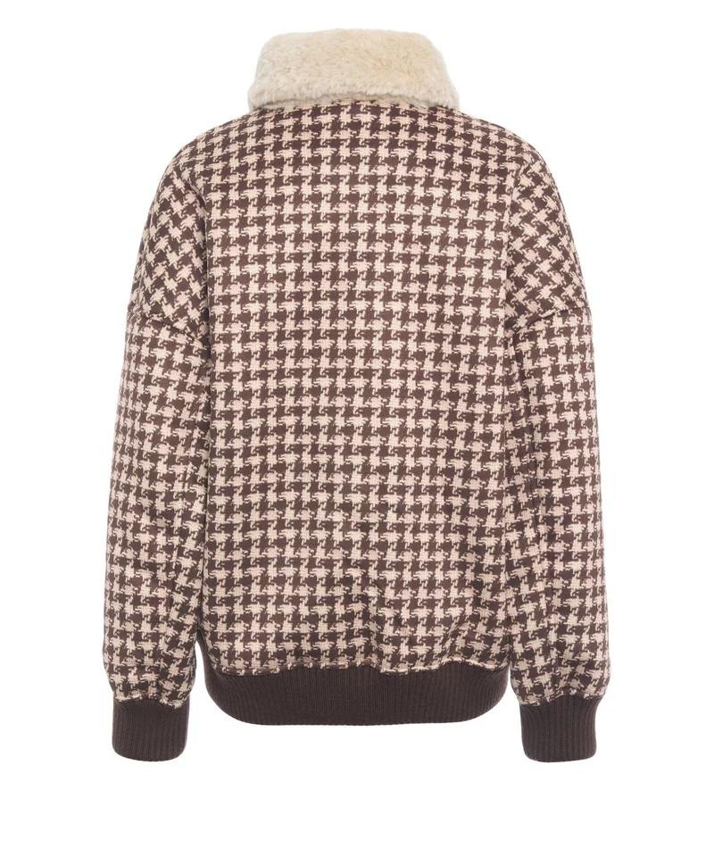 Giacca bomber con collo in pelliccia ecologica