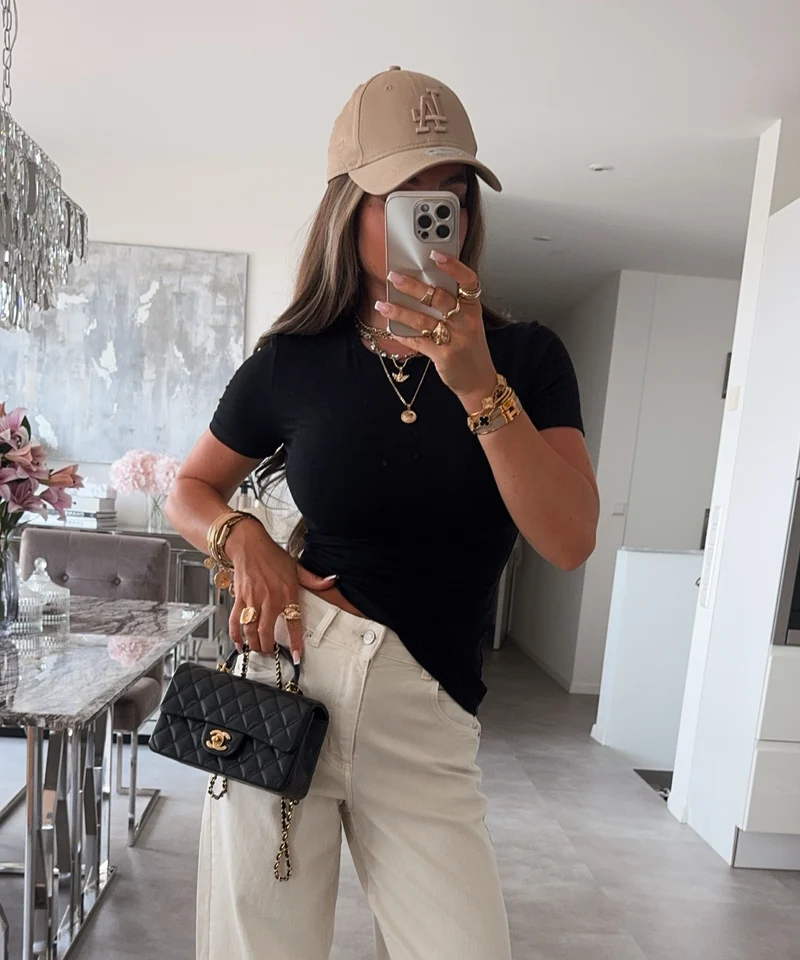 Basic T-Shirt Loraya Schwarz