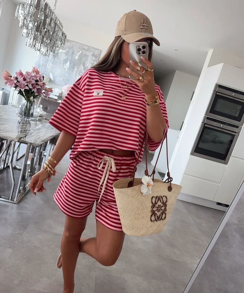 Shorts Cleo Streifen Rot