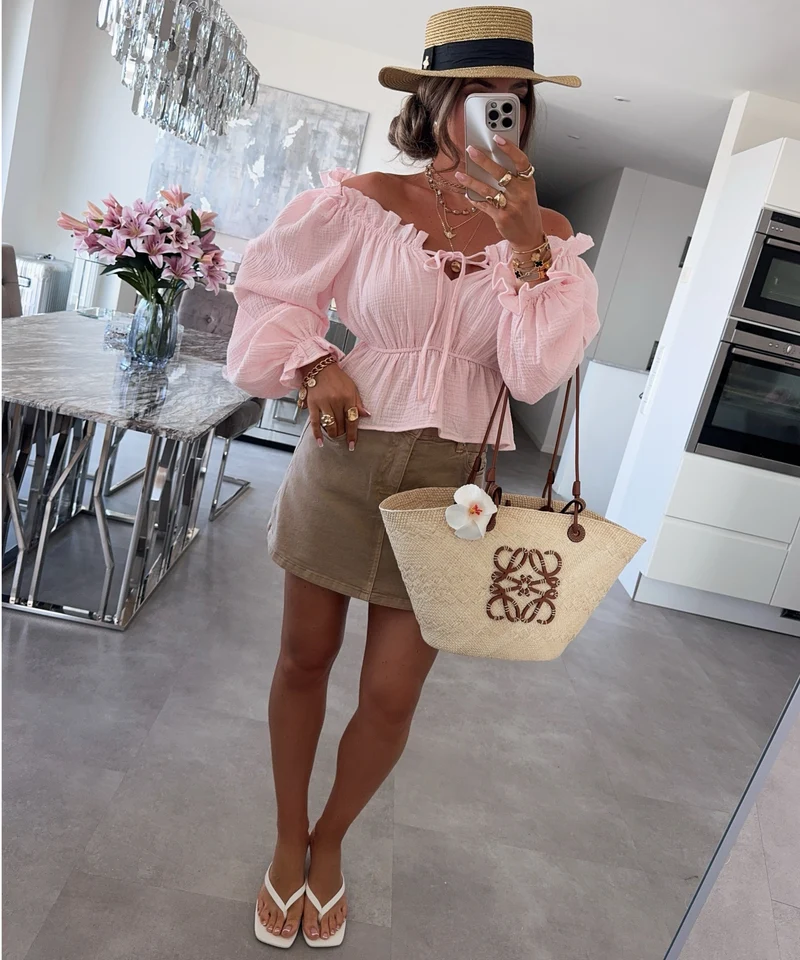 Musselin Bluse Evanthe Rosa