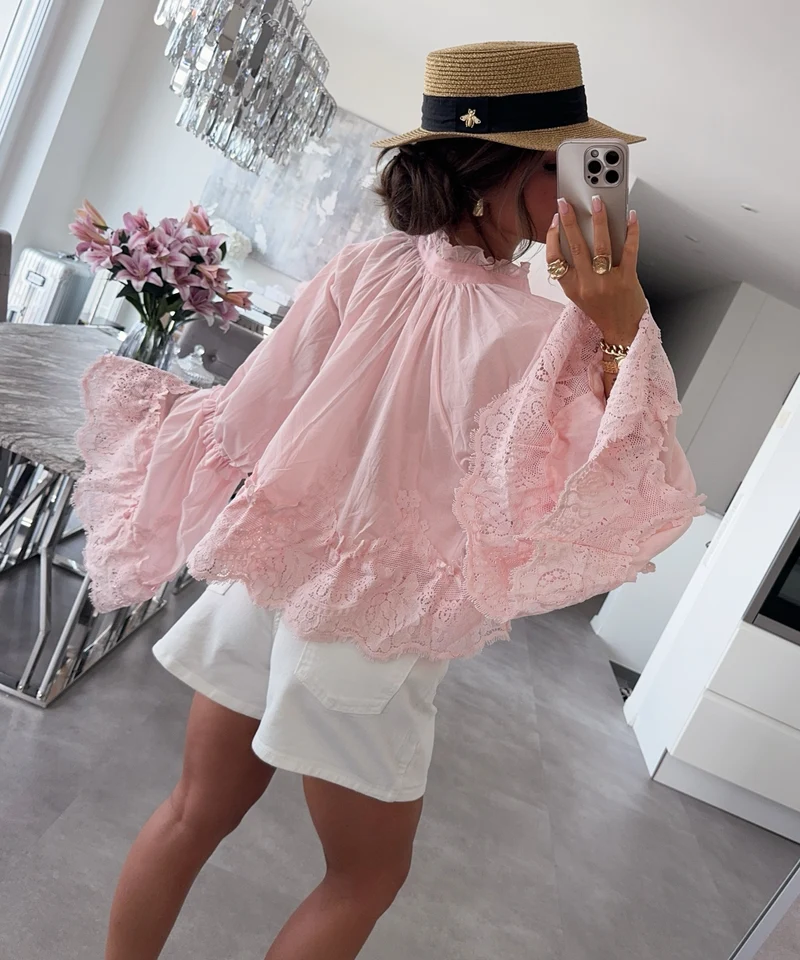 Baumwoll Bluse Cleonora Rosa