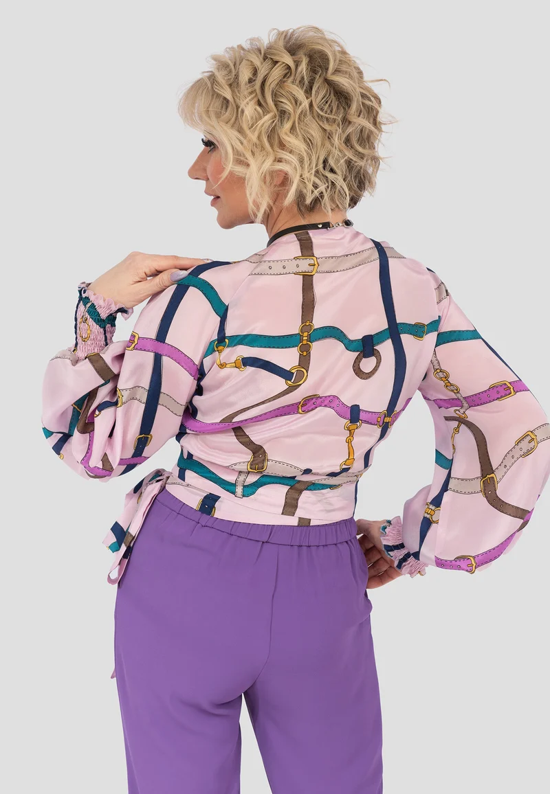 Seide-Wickelbluse "Purple"