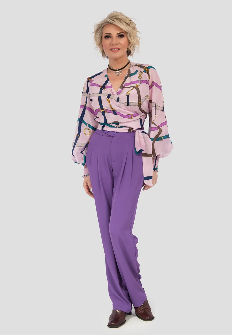 Seide-Wickelbluse "Purple"