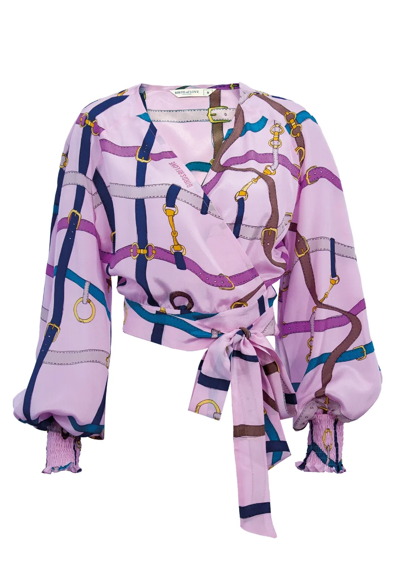Seide-Wickelbluse "Purple"
