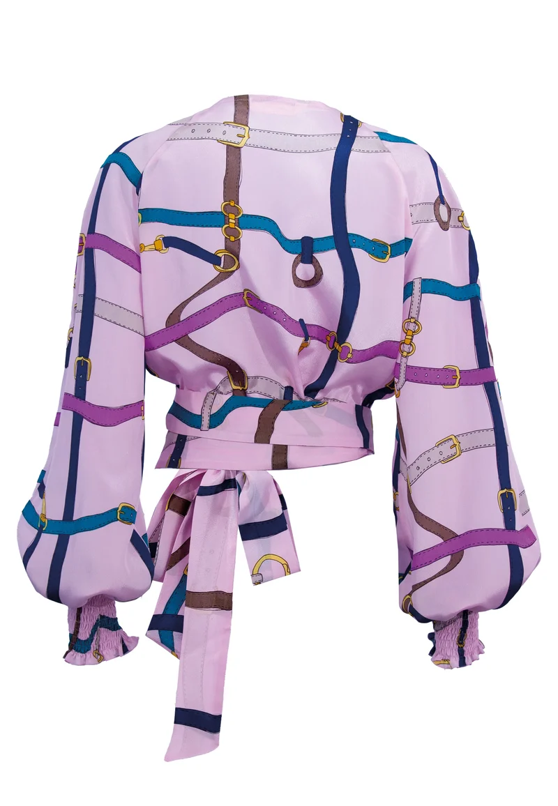 Seide-Wickelbluse "Purple"