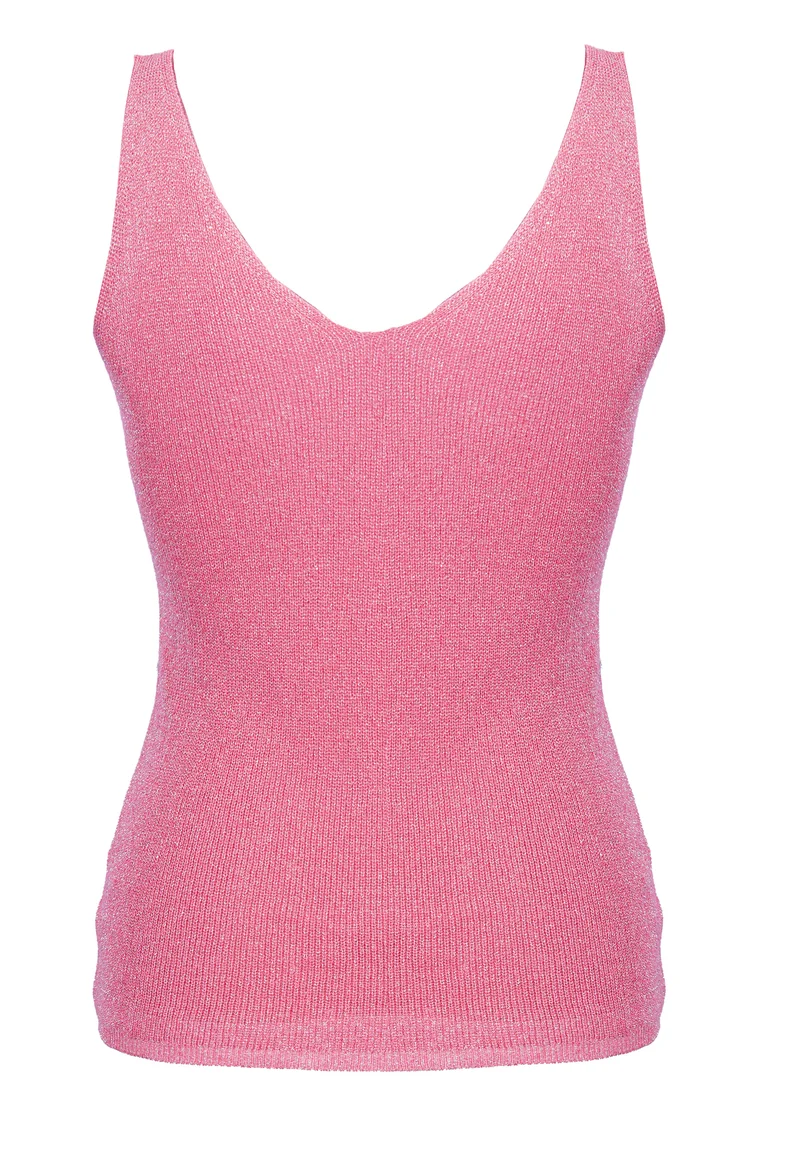 LADIES RIB KNIT TOP mit Glitzergarn