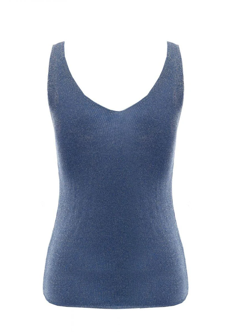 LADIES RIB KNIT TOP mit Glitzergarn