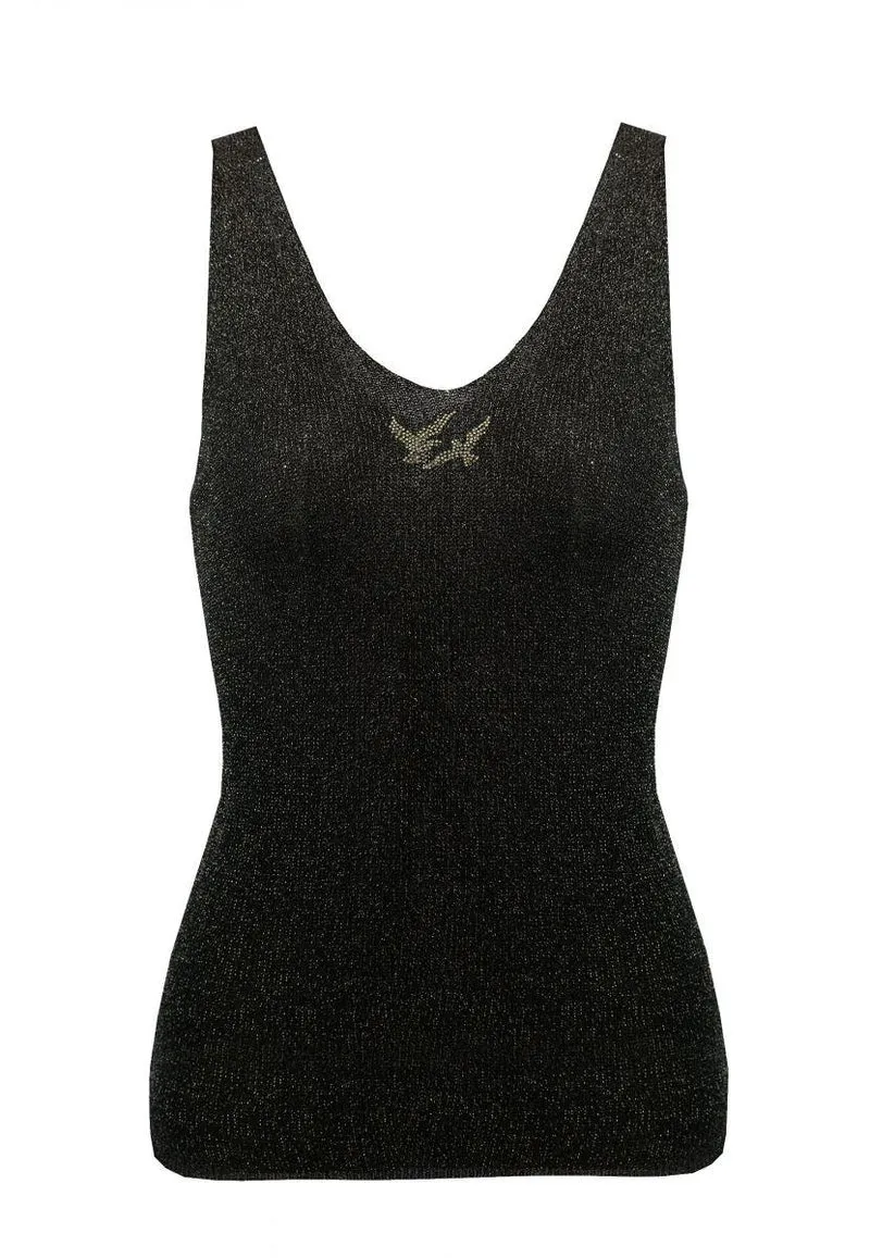LADIES RIB KNIT TOP mit Glitzergarn